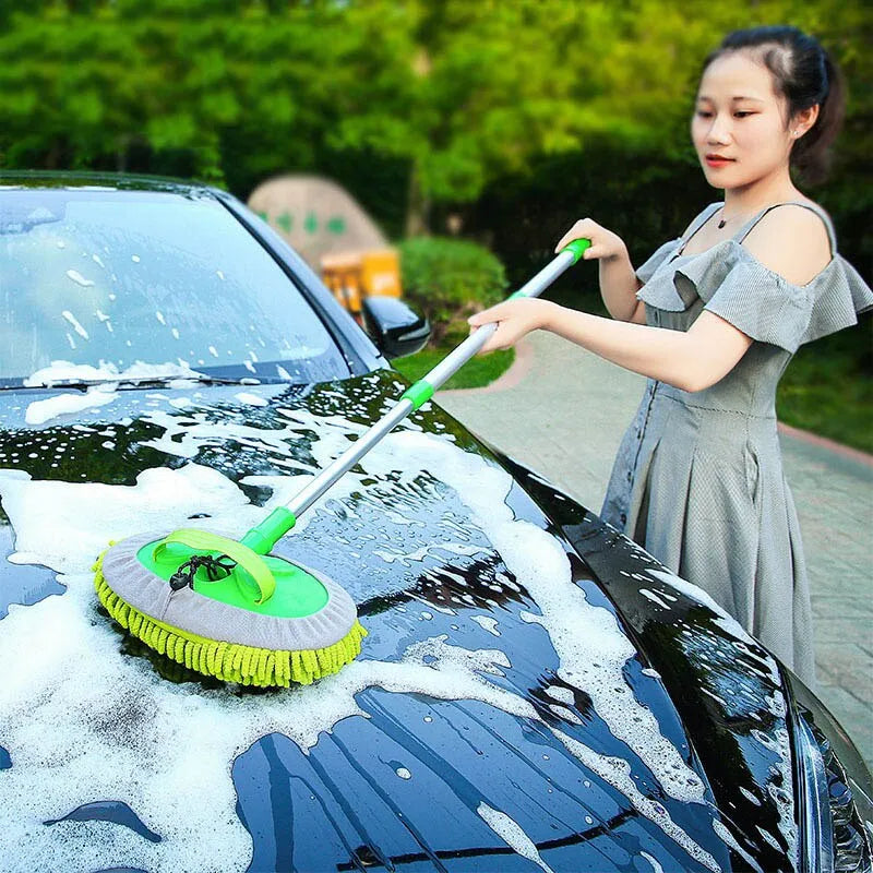 Car Cleaning Brush Telescopic Long Handle Cleaning Care Details Adjustable Super Absorbent Car Washing Mop Window Wash Tool