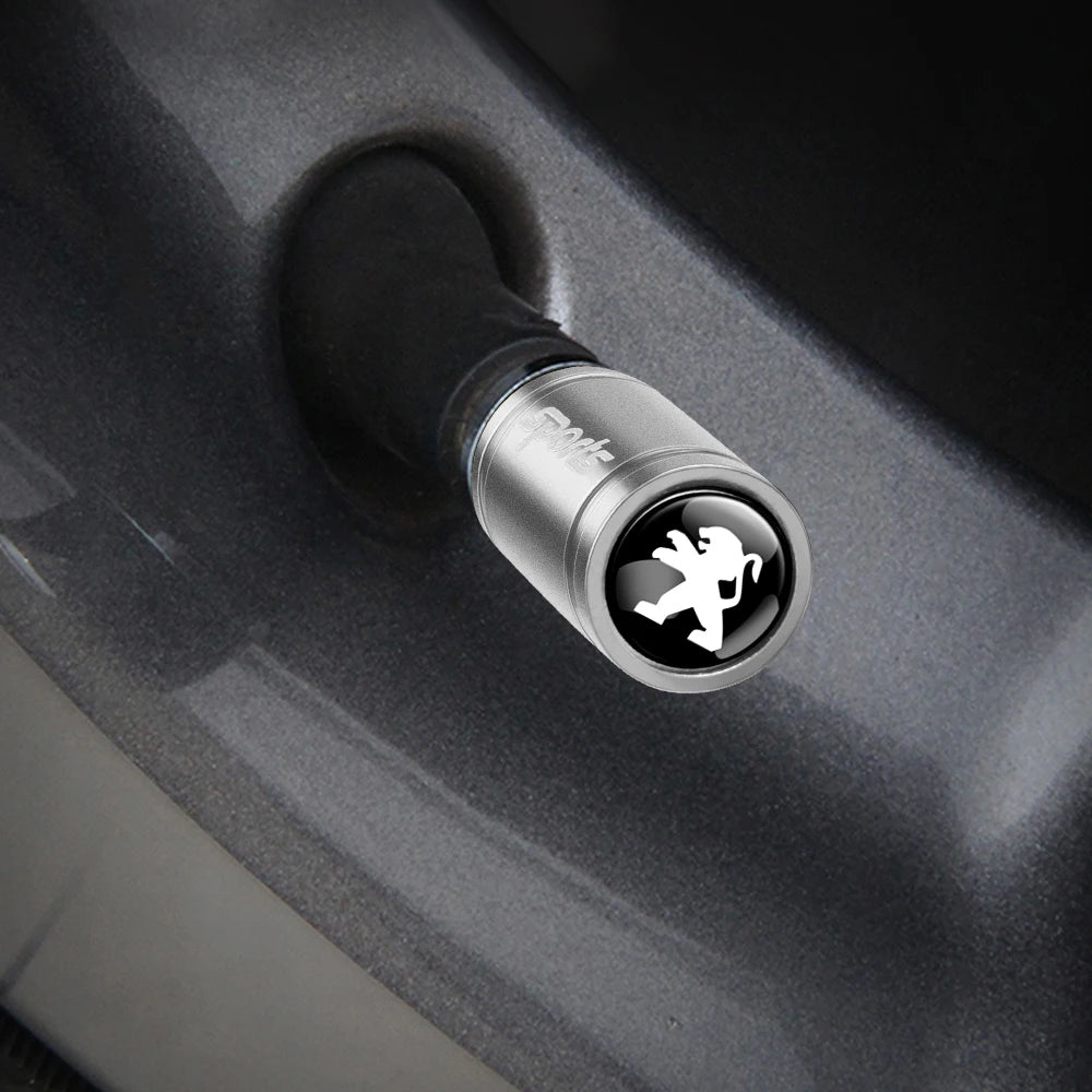 4pcs Car Styling Metal Wheel Tire Valve Air Stem Cap Covers For Peugeot 208 2012~2018 308 2014~2021 2008 3008 107 106 406