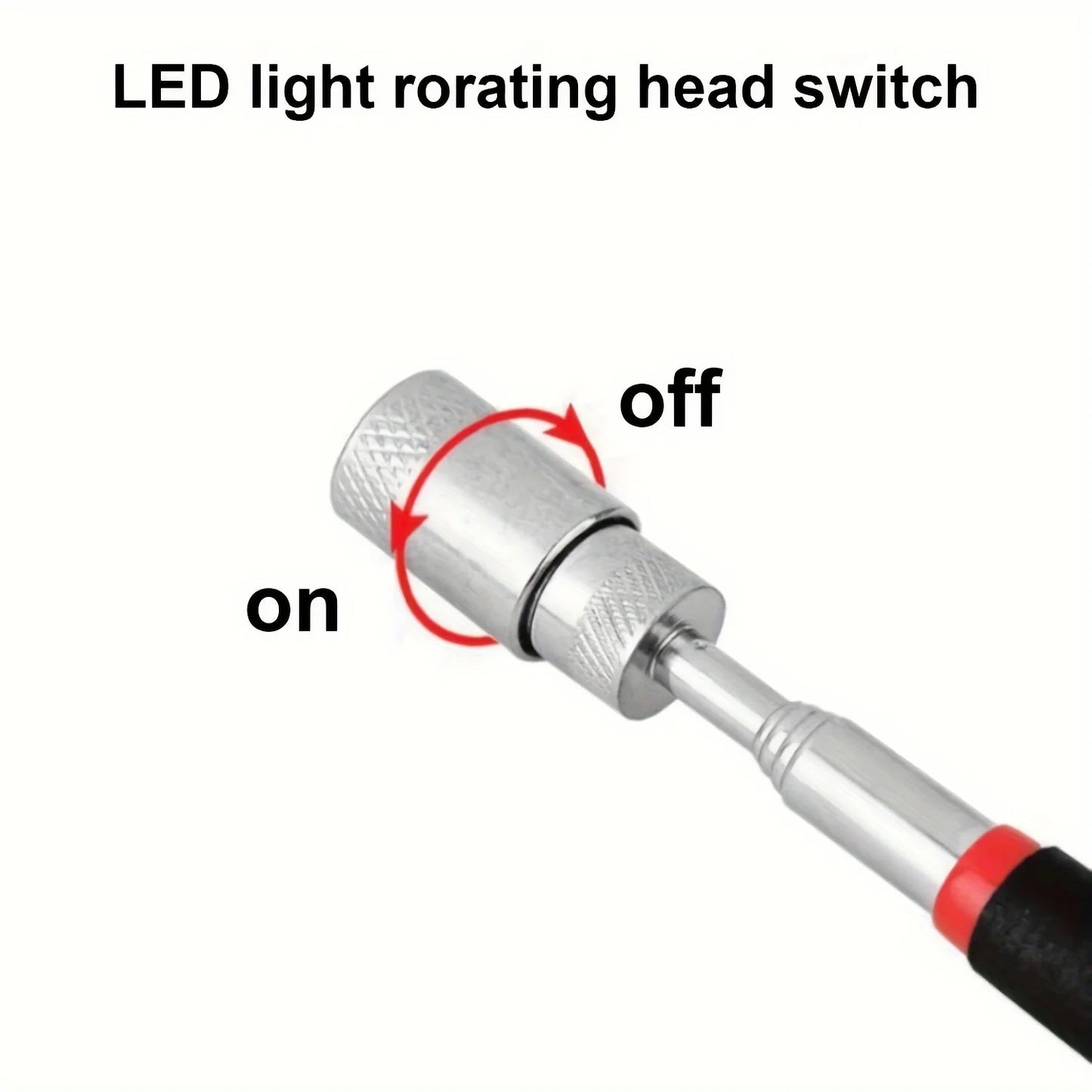 1pc Portable Magnetic Pick Up Tool Extendable Telescopic LED Torch Magnet Rod For Repairing Shop