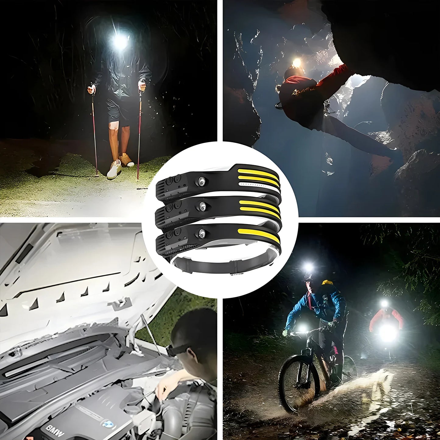 Headlight Portable head mounted work light rechargeable floodlight multifunctional outdoor fishing light strong running light