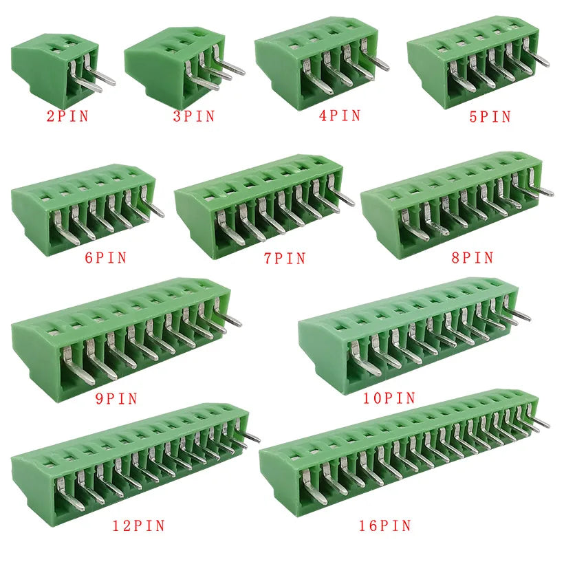 5/10pcs KF128 2.54mm 0.1" Pitch Mini PCB Screw Terminal Block Connector for Wires 2P 3P 4P 5P 6P 7P 8P 9P 10P 12P 16P Terminal