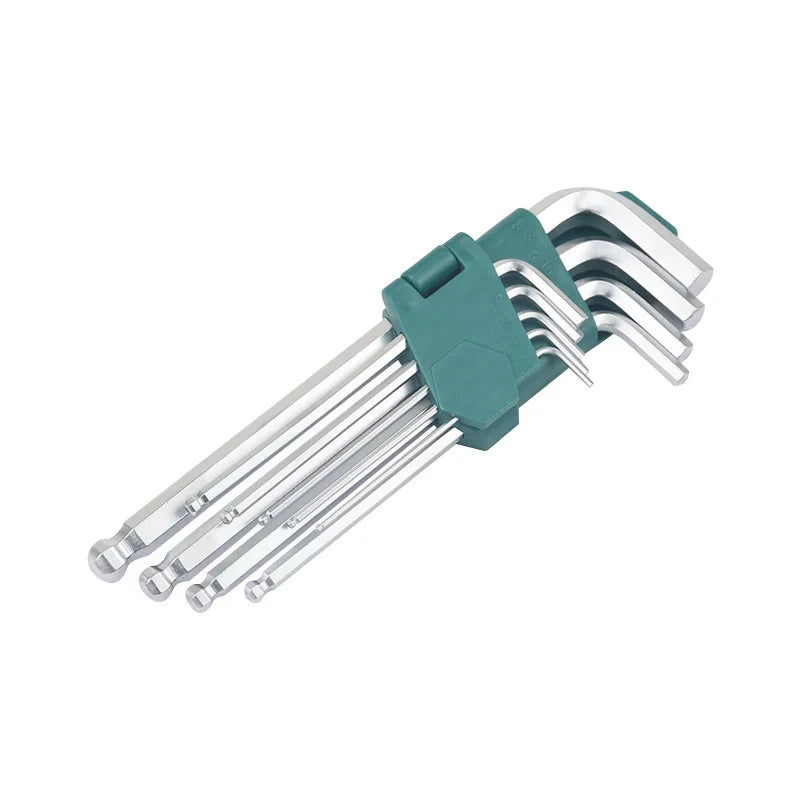 Inch Allen Wrench Set Hex Ball Head Portable Bicycle Repair Hand Tools Screwdriver Tip 1/16 To 3/8 L Shape Short Arm Tool