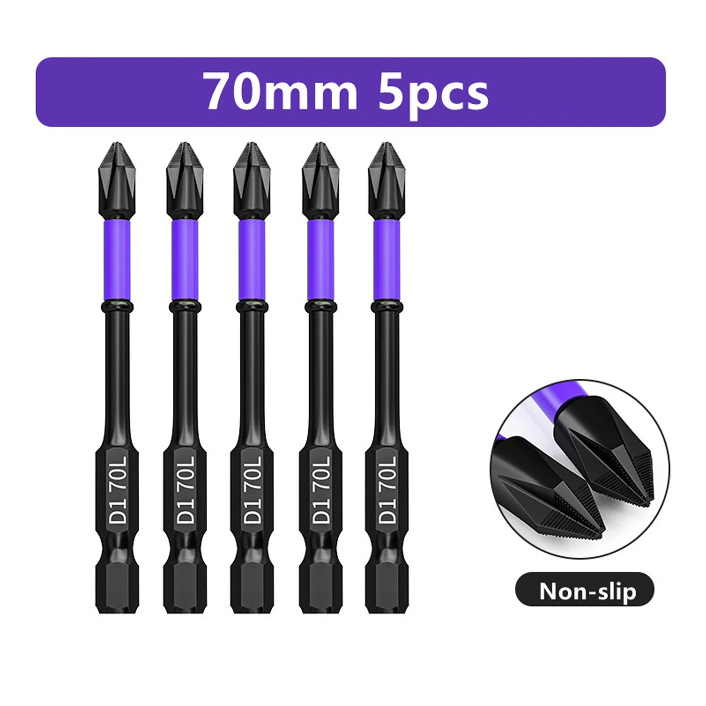 D1 Anti-Slip and Shock-Proof Bits Screwdriver Bits,High Hardness Strong Magnetic