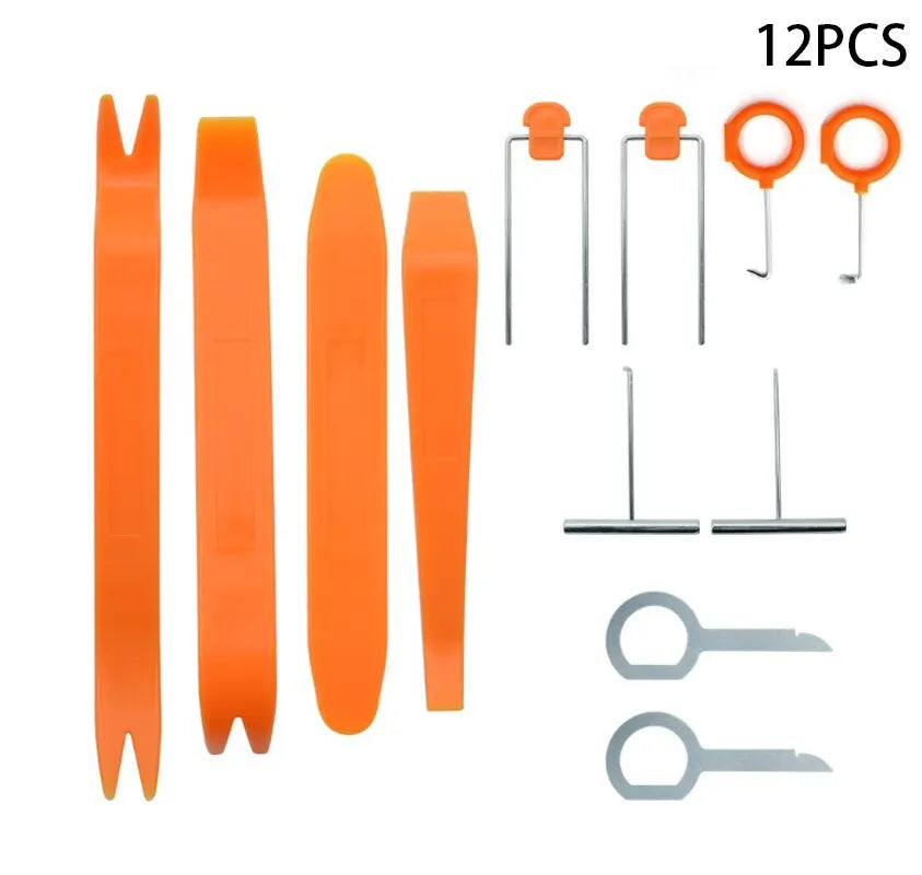 12 PCS Car Hand Tools Car Removal Kit DVD Stereo Conversion Kit Interior Plastic Trim Dashboard Removal Tool Repair Tool