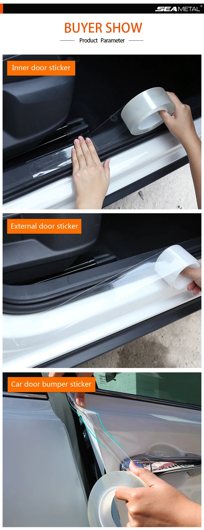 Car Stickers Door Sill Protector Universal Car Door Edge Sticker Anti Scratch Car Bumper Protection Film Car-Styling Accessories