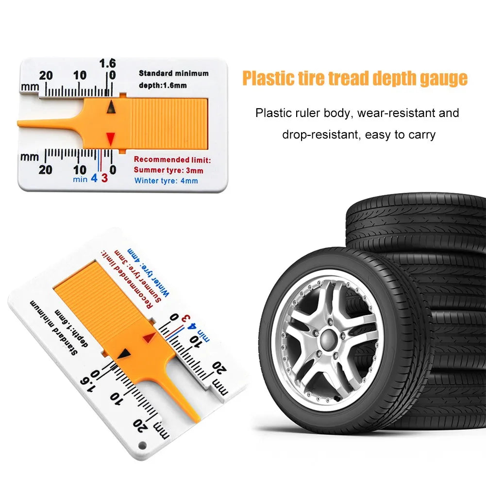 Tyre Tread Depth Depthometer Car Wheel Tread Depthometer Tread Ruler Wheel Measure Tool Plastic Measure Tool