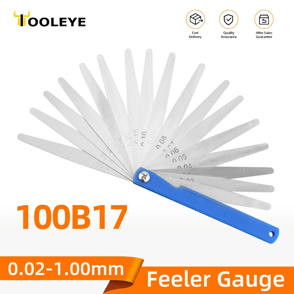 100B17 Feeler Gauge Metric Size 0.02-1mm Thickness Gauge Set Valves Foliage of Valves Spark Plug Gap For Measurement Probe Gap