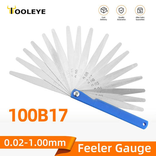 100B17 Feeler Gauge Metric Size 0.02-1mm Thickness Gauge Set Valves Foliage of Valves Spark Plug Gap For Measurement Probe Gap - ToolFlx