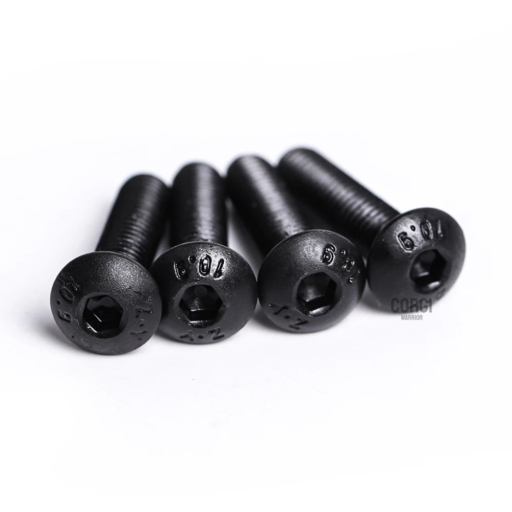 M1.6 M2 M2.5 M3 M4 M5 M6 M8 Round Hex Cap Screw kit 1840 10.9 Grade Black Socket Button Head Allen Drive Screws Bolt ISO7380