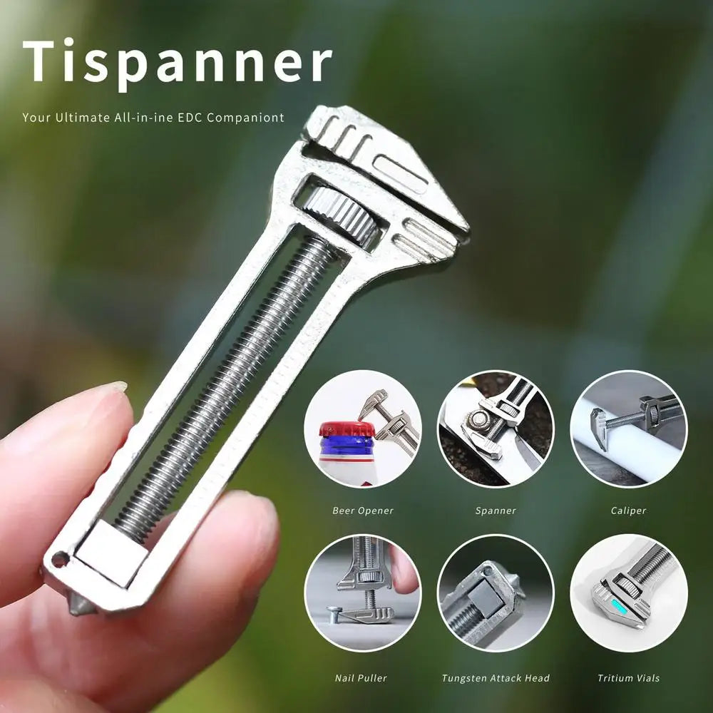 Compact wrench Titanium Multitool Universal Wrench Bottle Opener Keychain Repair Tool Accessories mini portable Titanium wrench