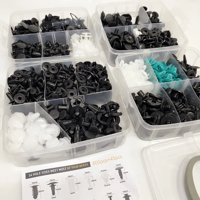 800pcs-100Pcs Car Fastener Clip Kit Fender Rivet Clips Auto Body Push Retainer Pin Rivet Bumper Door Trim Panel Retainer Repair