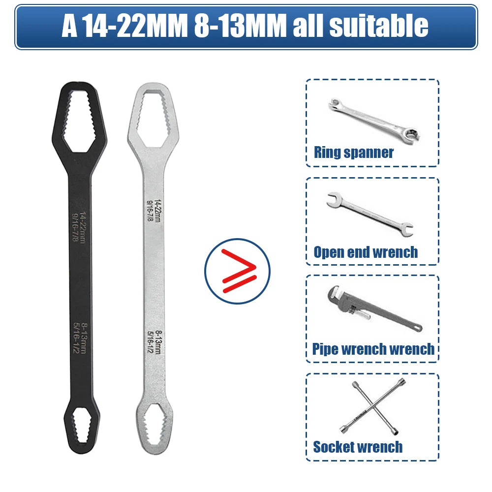 3-17mm8-22mm Universal Torx Wrench Adjustable Multifunction Wrench Board Double-head Multipurpose Torx Spanner Repair Hand Tools