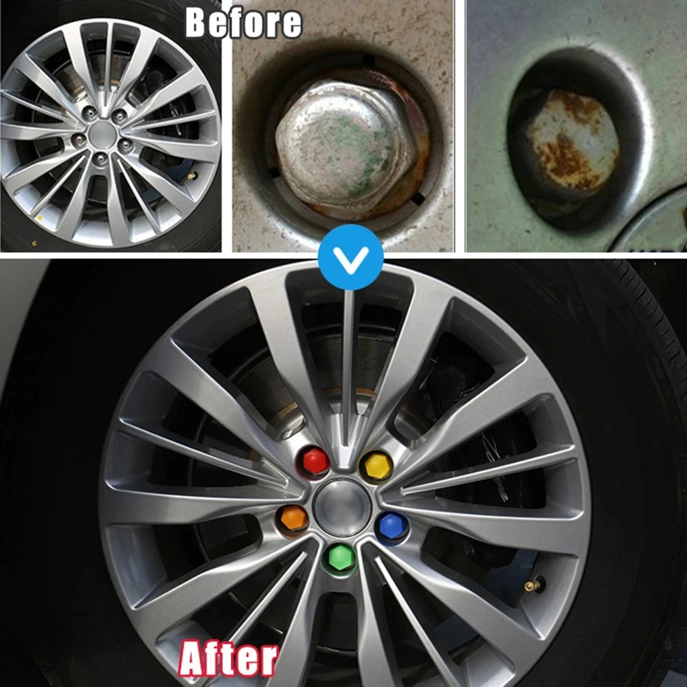 17/19/21mm 20Pcs Car Wheel Nut Caps Protection Covers Caps Anti-Rust Auto Hub Screw Cover Car Tyre Nut Bolt Exterior Decoration