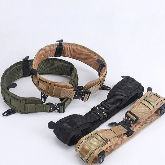 Ceinture de camouflage tactique d'extérieur - Ceinture utilitaire rembourrée Molle Duty légère et durable pour la chasse au paintball et le tir à l'arc 