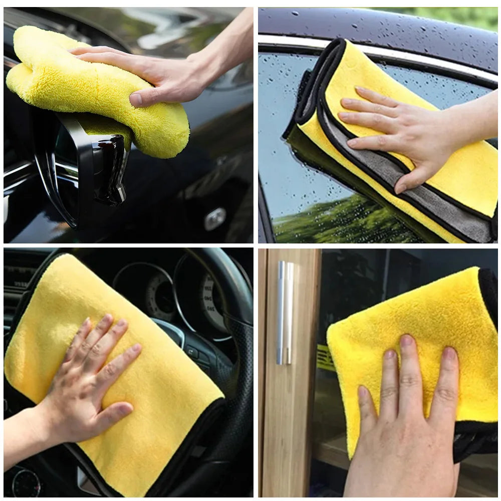 Serviette en microfibre pour lavage de voiture 30 x 30/60 cm, chiffon de séchage pour nettoyage de voiture, ourlet, chiffon d'entretien de voiture, détails, serviette de lavage de voiture 