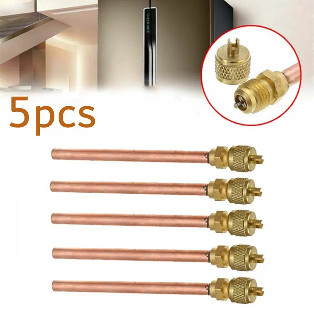 5PCS/Set Garden Air Conditioner Refrigeration 125mm Accessories Valves Copper Tube Filling Parts 3.4 Mpa Home DIY Power Tool