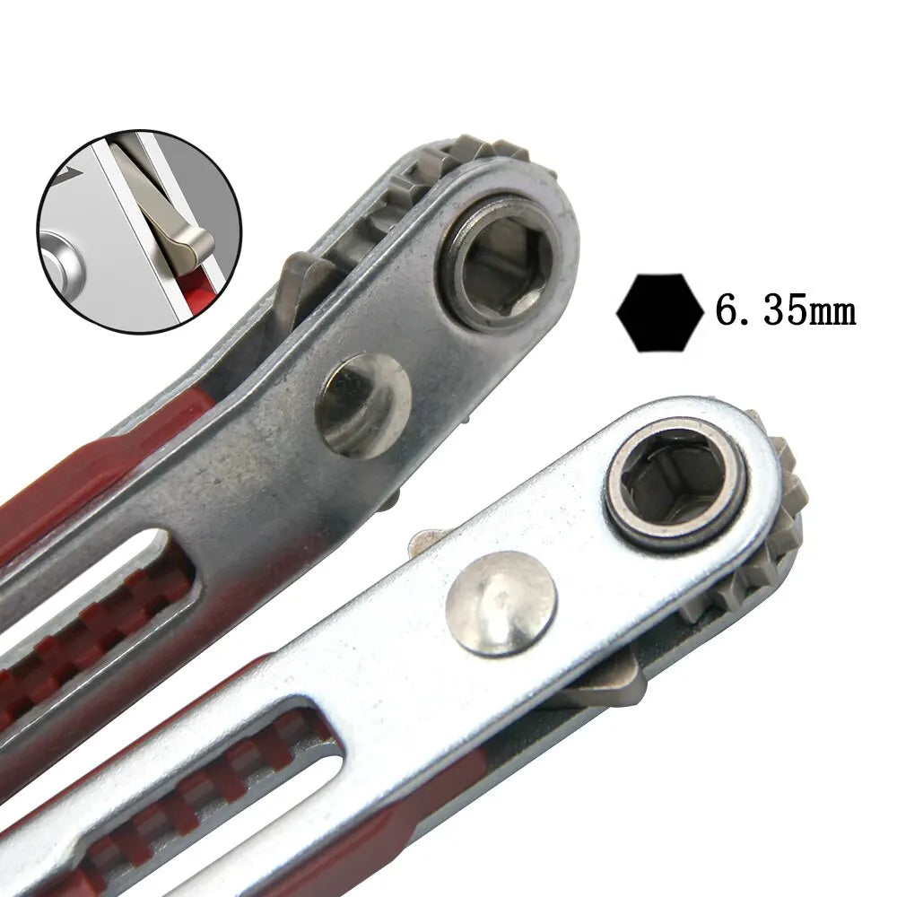 Multifunctional Bidirectional Forward and Reverse Ratchet Screwdriver Elbow Flat Head Wrench Cross Screwdriver Slotted Tool - ToolFlx