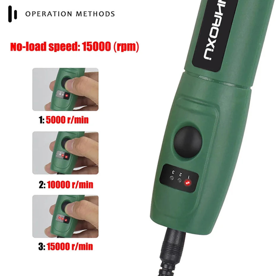 100V~240V Mini Electric Drill Power Tools Multifuctional Grinder Grinding Accessories Set 3 Speed Engraving Pen For Dremel