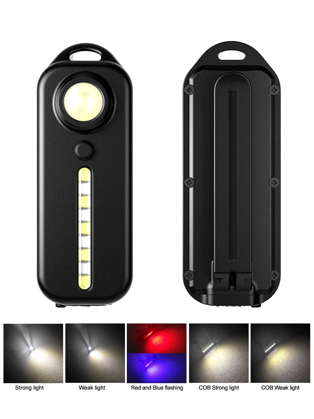 Feu arrière de vélo à LED rouge et bleu avec clip, éclairage d'urgence pour police, rechargeable par USB, clignotant, lampe torche de sécurité 