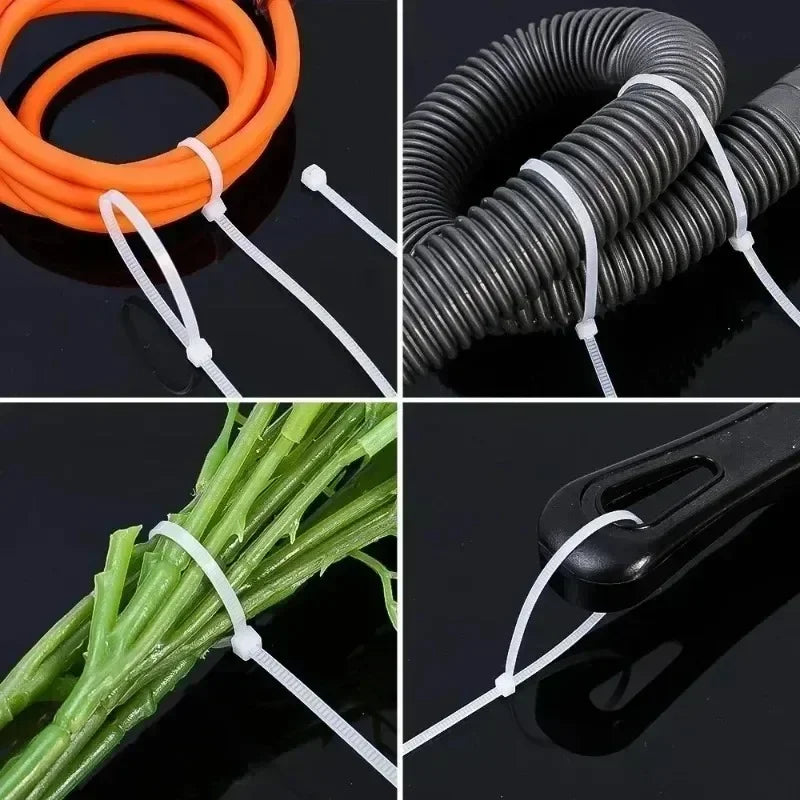 2000/100PCS Wholesale Self Locking Nylon Cable Ties Fastening Loop Heavy Cord Tie Duty Cables Fasten Rings Workshop Wire Straps