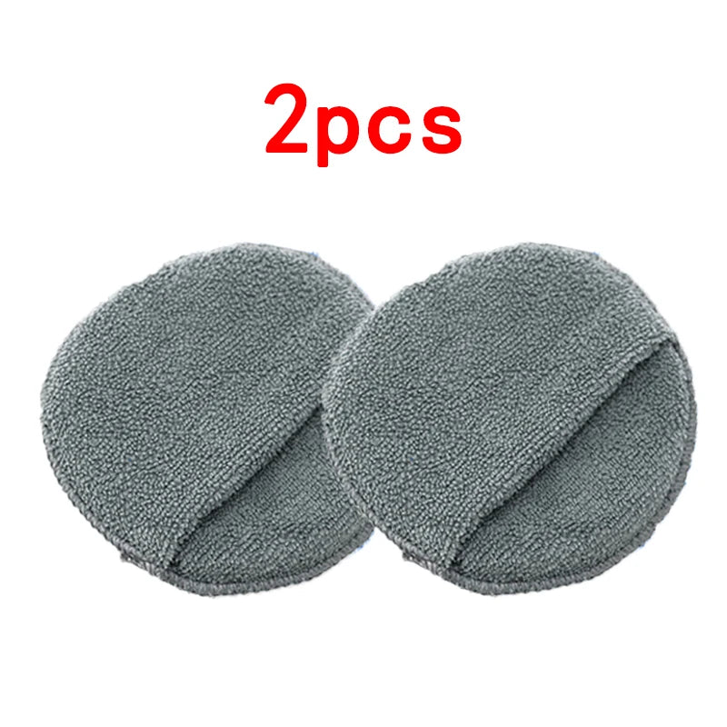 1/2/3pcs 5-inch Round Car Care Microfiber Pocket Sponge Auto Wax Applicator Pad Car Detailing Hand Polishing Pad Car Polish