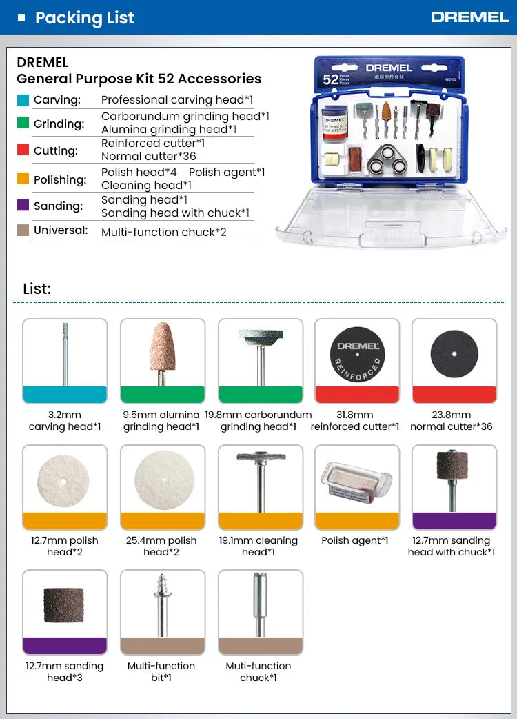 Dremel Abrasive Tools Set Sanding Drums Kit Grinding Polishing Engraving Tool Bits Ez Lock Cutting Discs Rotary Tool Accessories