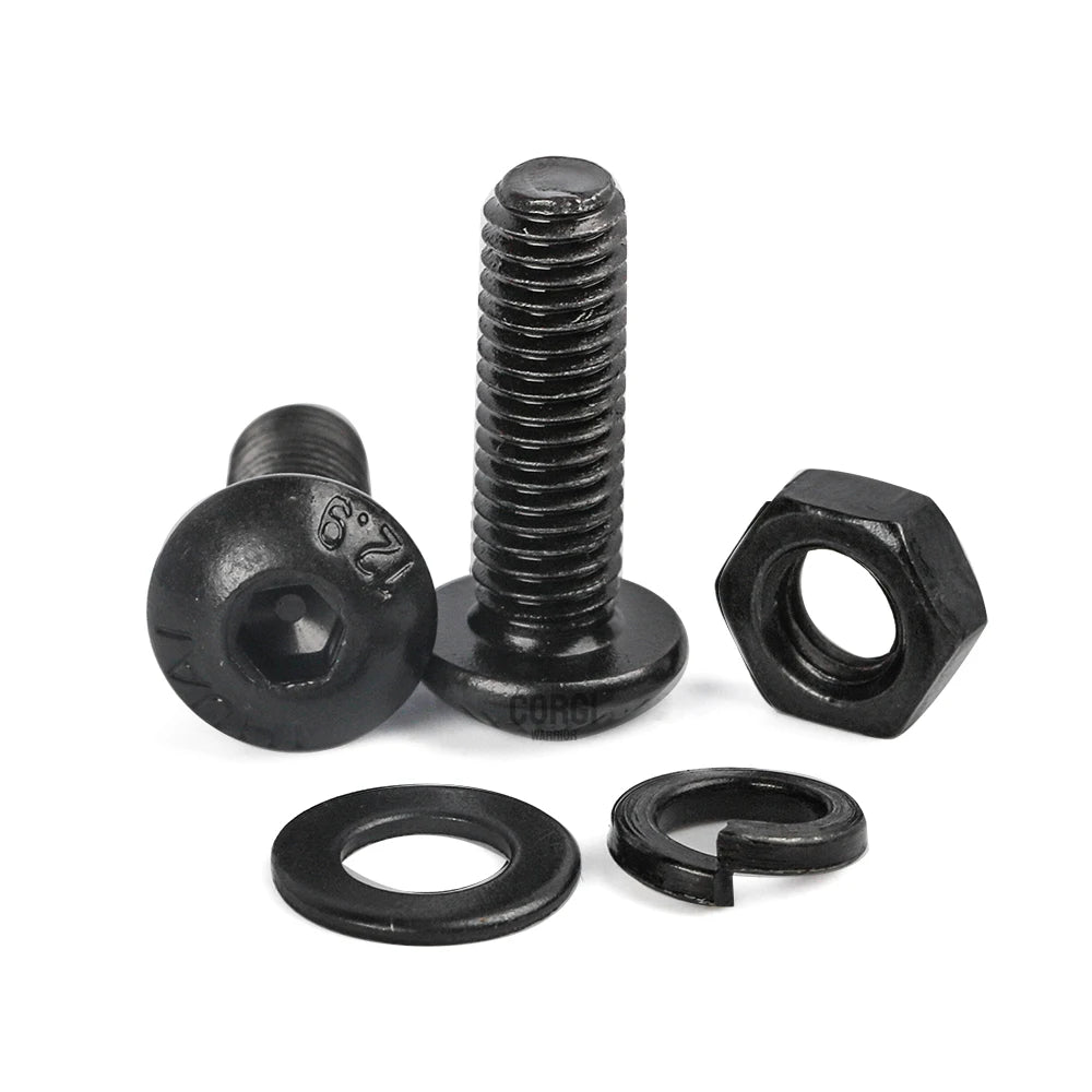 M1.6 M2 M2.5 M3 M4 M5 M6 M8 Round Hex Cap Screw kit 1840 10.9 Grade Black Socket Button Head Allen Drive Screws Bolt ISO7380