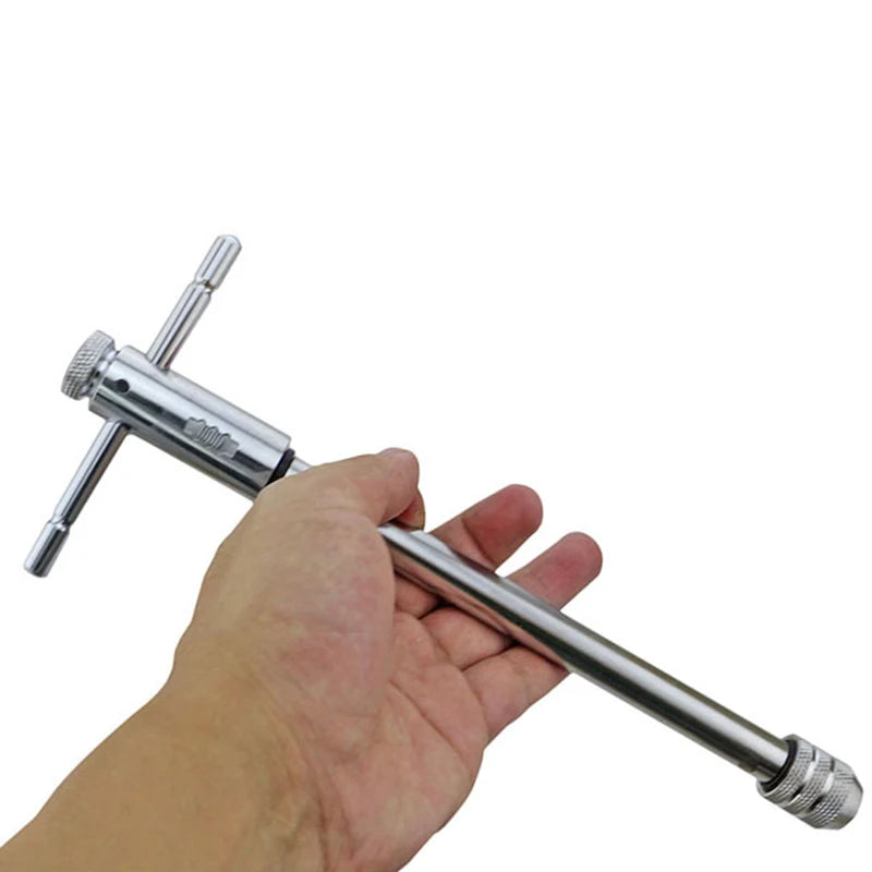 Adjustable M3-8 M5-12 T-Handle Ratchet Tap Wrench Tap Screw Holder Male Thread Metric Plug Mechanical Workshop Tools Hand Tool