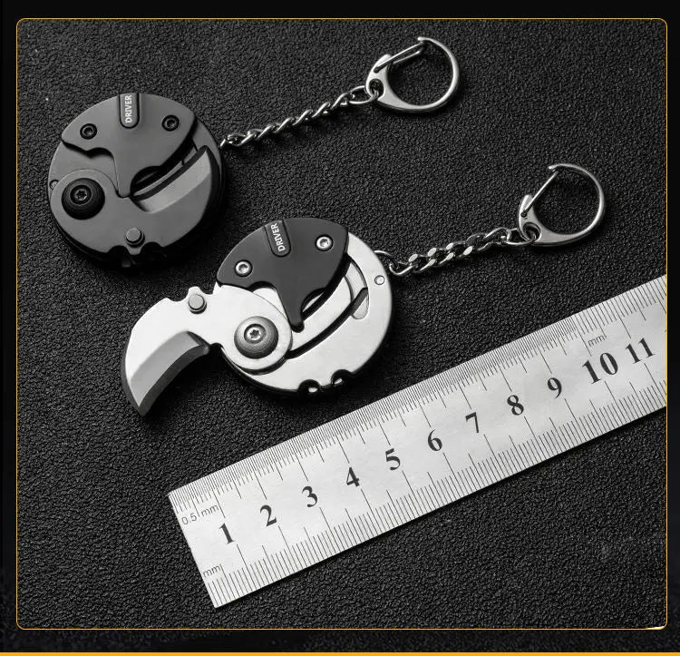 Pocket Knife Keychain Screwdriver Multifunctional Hexagon Coin Outdoor EDC survival Tool Folding Fold Mini coltello Gear Pee