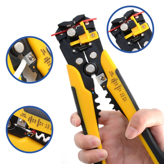 Crimper Cable Cutter Adjustable Automatic Wire Stripper Multifunctional Stripping Crimping Pliers Terminal Hand Tool - ToolFlx