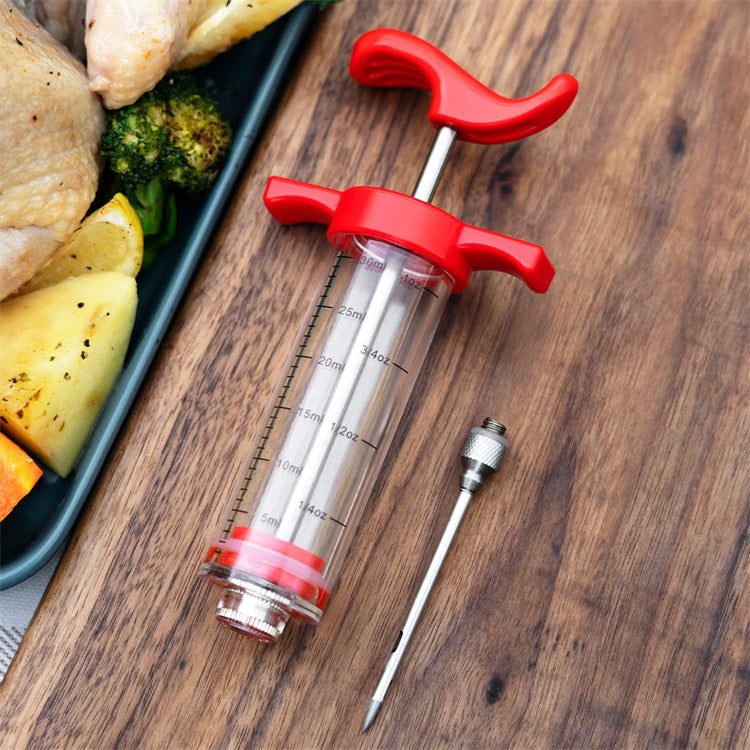 Meat Injector Syringe With 3 Marinade Injector Needles for BBQ Grill Turkey Injector Kit Marinade Flavor Injector