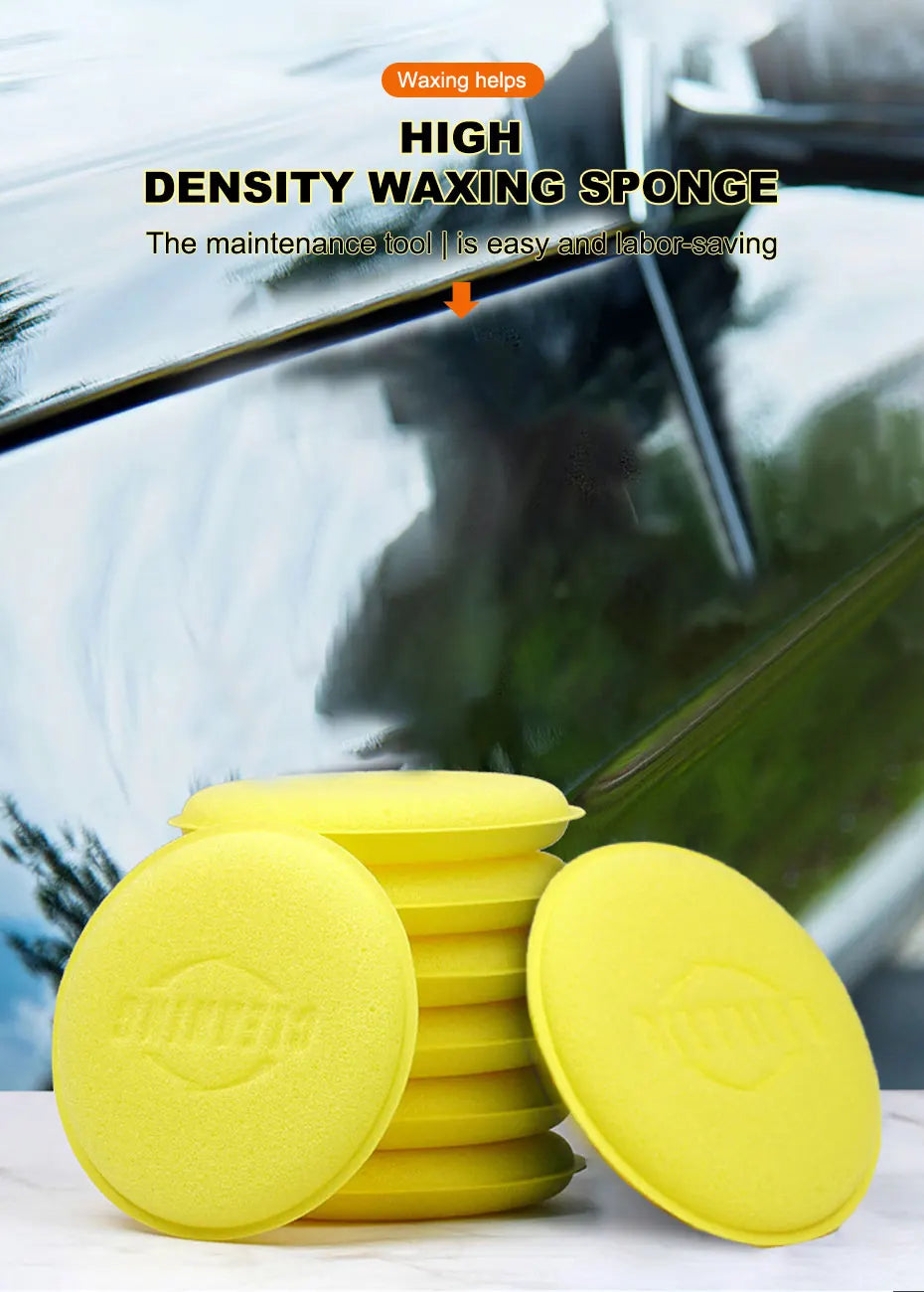 SEAMETAL 12pcs Car Round Waxing Polish Sponges High Density Foam Applicator Pads Polishing Sponges for Car Detailing Tools