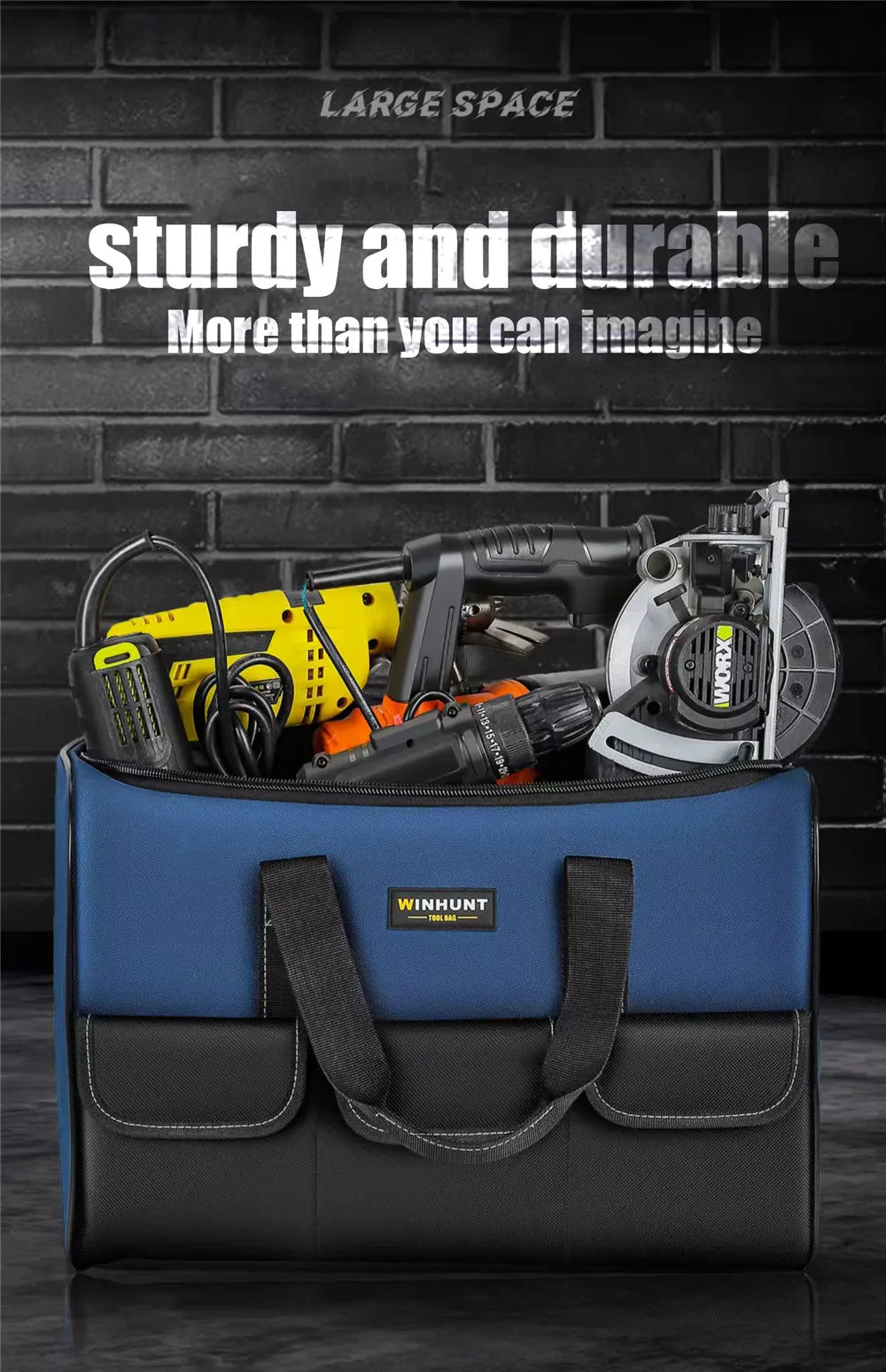 New Tool Bag With 30% More Capacity Waterproof Multi Pockets Tool Organizer Tool Pouch for Electrician Tools