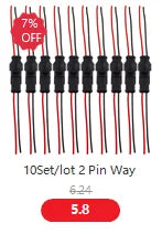 Promotion! 10 Kit 2 Pin Way Waterproof Electrical Wire Connector Plug  1.5mm Terminals 2Pin HID Plug Auto Xenon lamp Plug