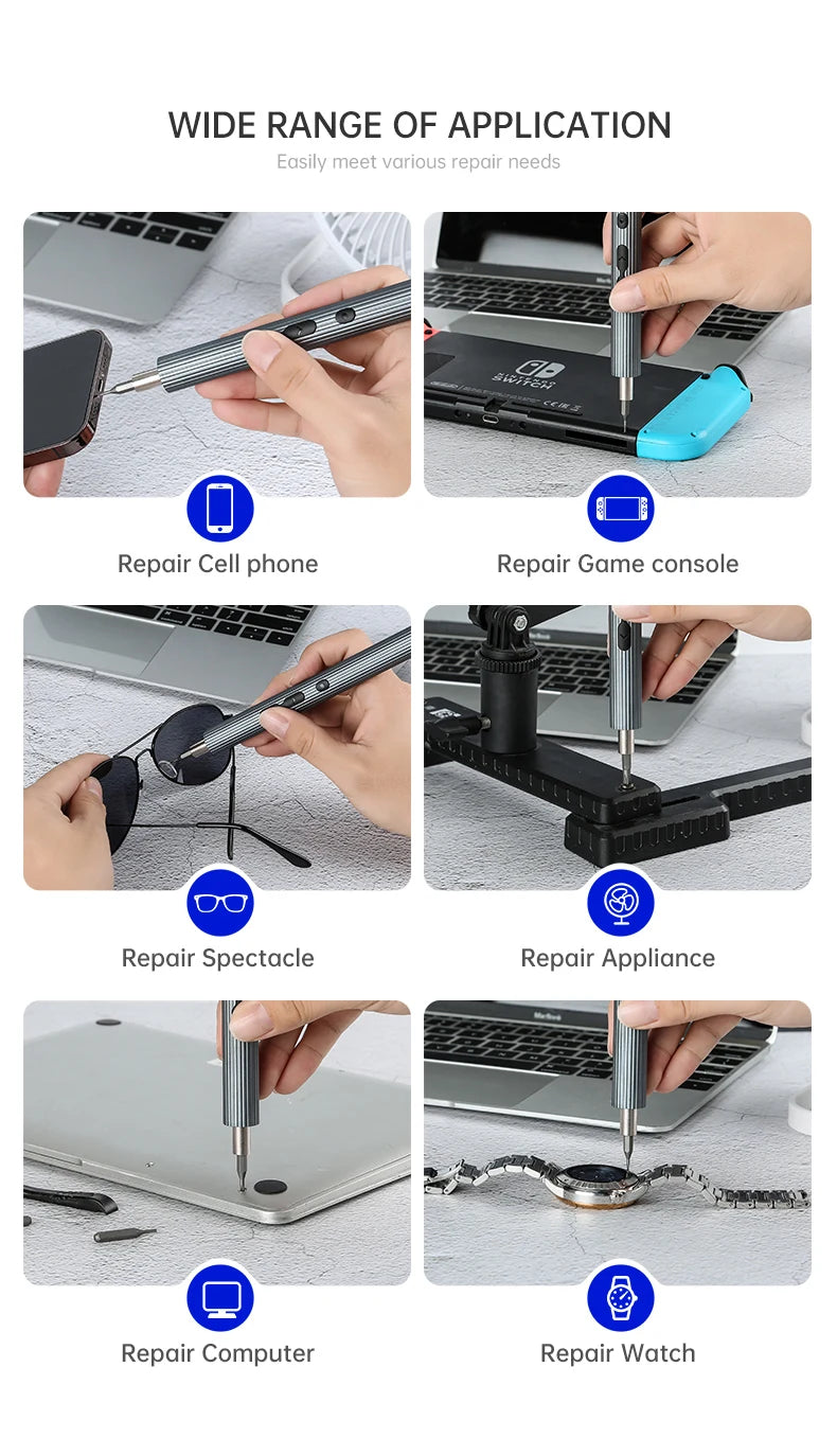 58 in 1 Electric Screwdriver Set Precision Tools Rechargeable Mini Small Kit Wireless for Xiaomi Watch Mobile Cell Phone Repair