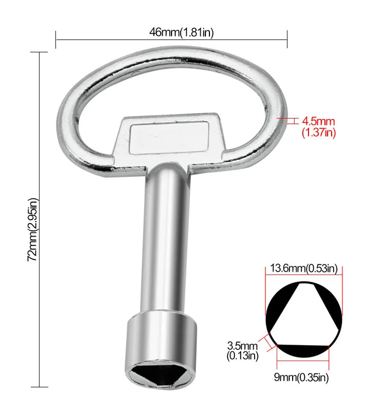 1 Way Service Utility Key Key Plumber Keys Triangle For Gas Electric Meter Cabinets