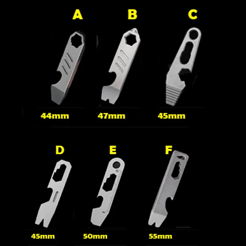 8 EN 1 MINI TC4 Alliage de Titane Crowbar Décapsuleur Échelle Graduée Clé Hexagonale EDC Outils Extérieurs Équipement de Camping Multifonction 