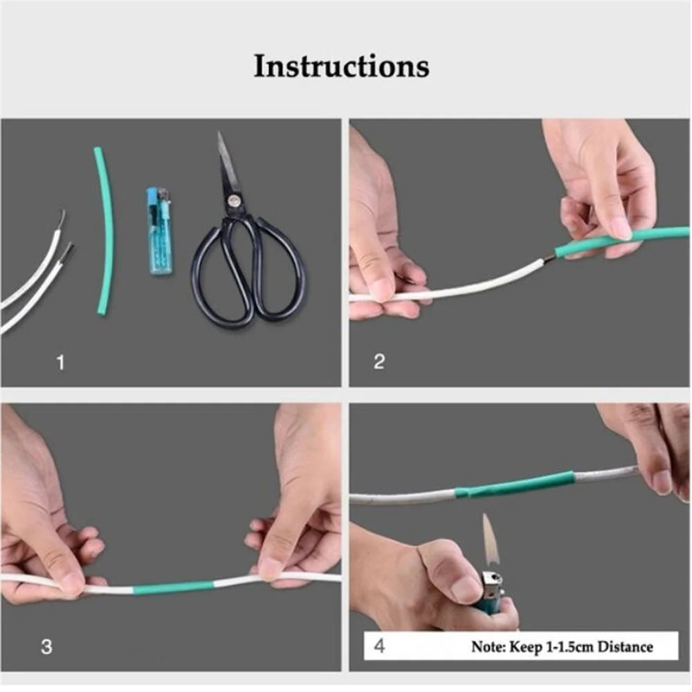 164/328/530 Pcs 2:1 Polyolefin Shrinking Assorted Heat Shrink Tube Wrap Wire Cable Insulated Sleeving Tubing Set