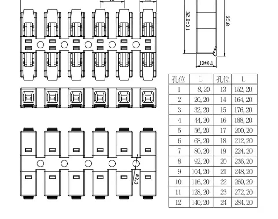 wiring terminal Quick Press type Electrical Docking 2-12 Pin Screw Fixing Compact Wire Connector Push-in Type Terminal Block