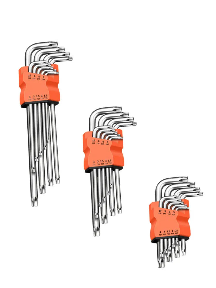 9-teiliges Torx-Sternschlüssel-Set, Inbusschlüssel, Sechskantschlüssel-Set, Doppelend-L-Typ-Sternschraubendreher, Handreparaturwerkzeuge