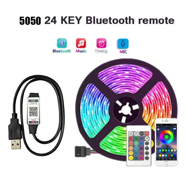 5V USB-LED-Leuchten für Zimmer 5050 RGB-LED-Streifen 5 10 Meter Diodenband Gamer Dekoration Eis-String-Bar-Beleuchtung Klebstoff LED-Band 