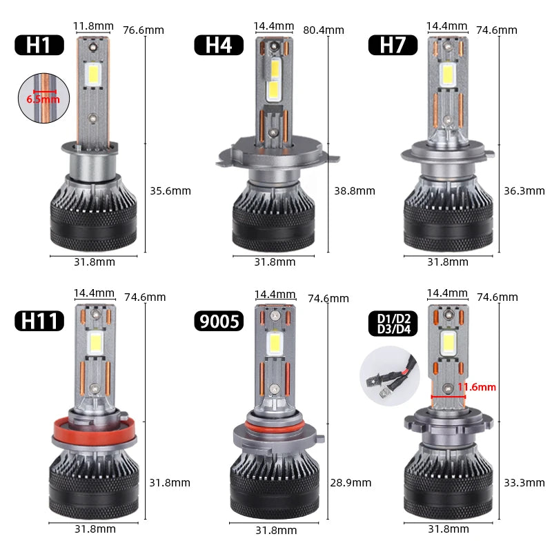 DAWNKNIGHT K5C PLUS 140W H7 Canbus Led-lampen 4300K ​​LED H4 H11 HB3 9005 HB4 9006 K6C Led Doppel kupfer Rohr Nebel Licht 12V 2PCS 