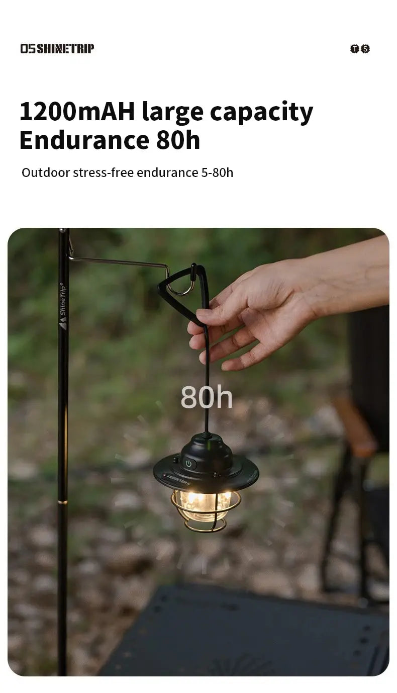 ShineTrip New Outdoor Vintage Pendant Light Ultra Long Life Camping Ambient Light Portable Rechargeable Tent Lights