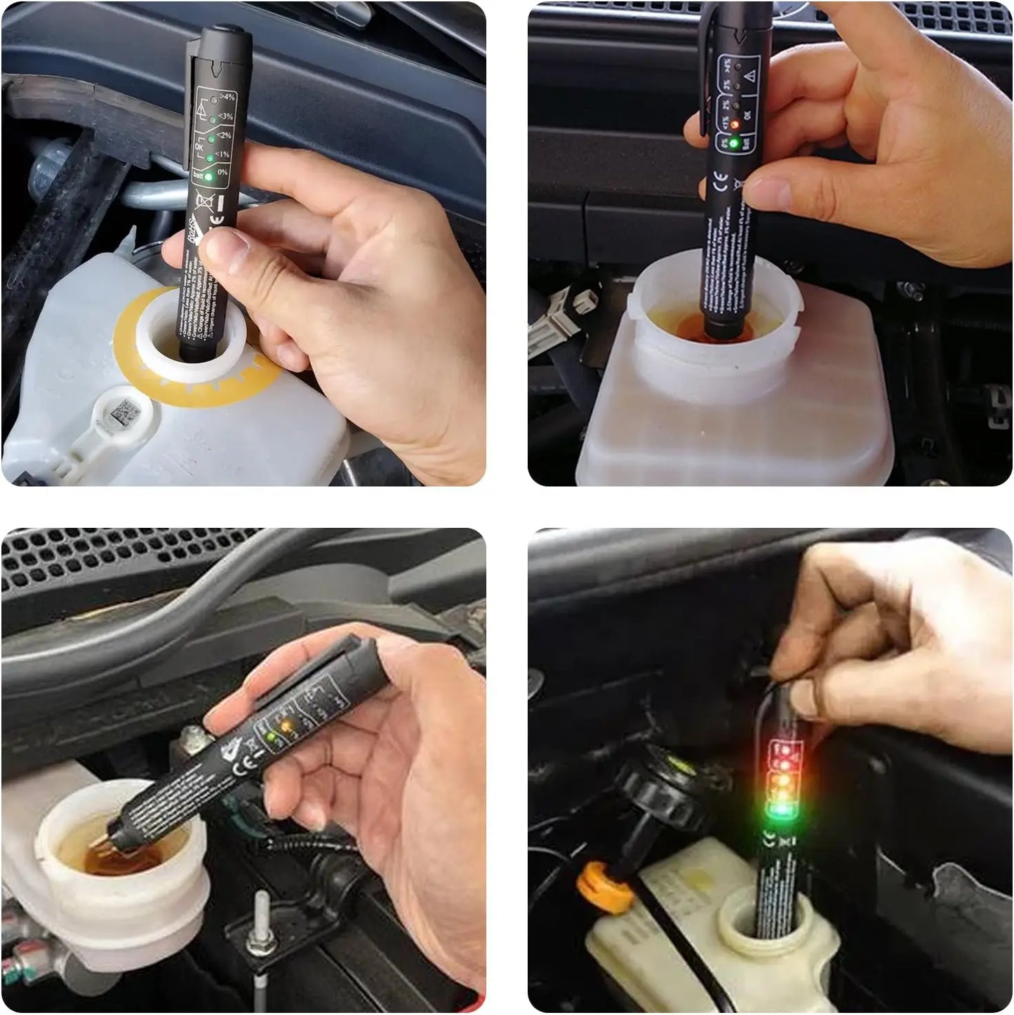 Brake Fluid Test Pen Automatic Brake Diagnostic Test Tool Hydraulic Fluid Oil Moisture Analyzer with 5 Indicator Lights