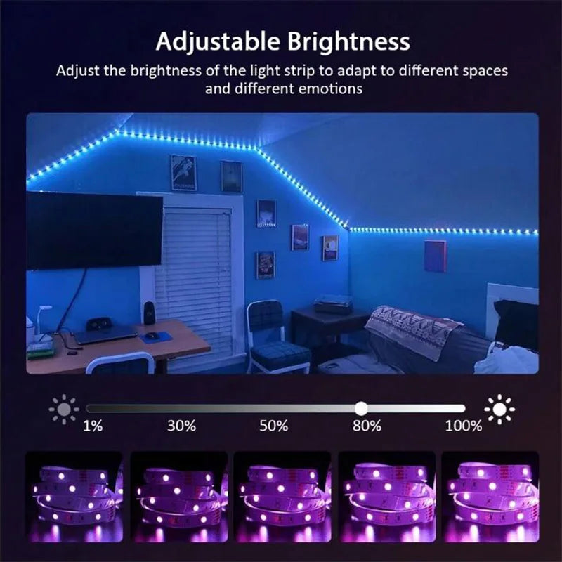 LED-Leuchten Bluetooth 5050 SMD USB-LED-Streifen Alexa APP-Steuerung WIFI RGB Klebeluces LED-TV-Hintergrundbeleuchtung Lampen für die Raumdekoration 