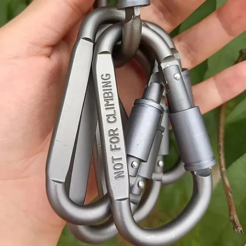 Tactical Steel D Keychain Shape Hook Buckle Clip Climbing Army Carabiner Hanging Fit Outdoor Camping Survival Edc Caribiner