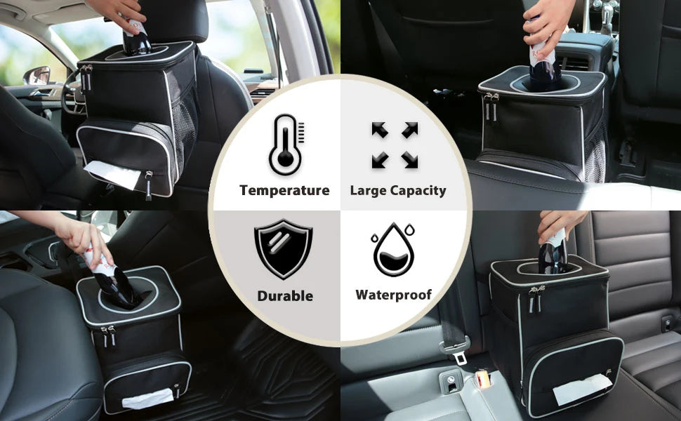 Boîtes de rangement pour voiture Boîte de rangement automatique pliable Sac de coffre étanche en cuir PU Grande capacité Multicolore SUV Voitures Rangement Rangement 