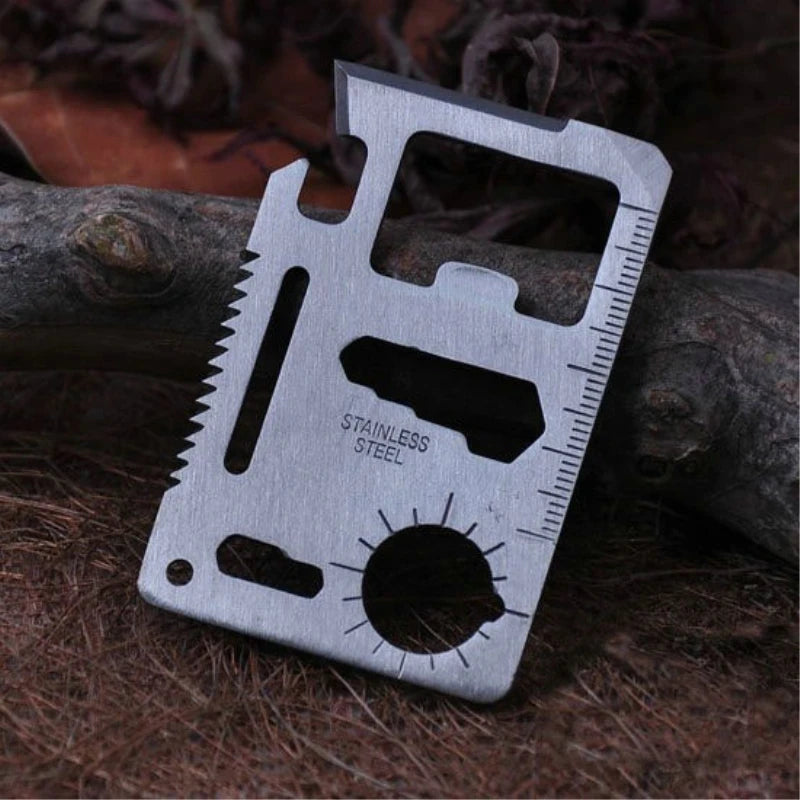 11 in1 Pocket Tool Multifunction Credit Edc Outdoor Bottle Survive Gear Card Multi Multipurpose Gadget Camping Opener Wallet Kit