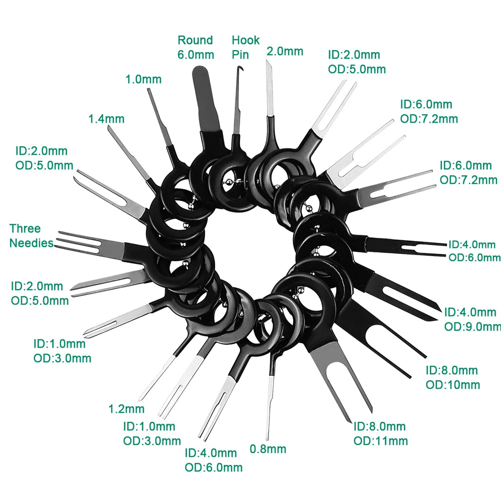 Automotive Plug Terminal Removal Tool Electrical Wire Crimp Split Connectors Pin Extractor Kit Keys for Car Repair Take Out Pins - ToolFlx