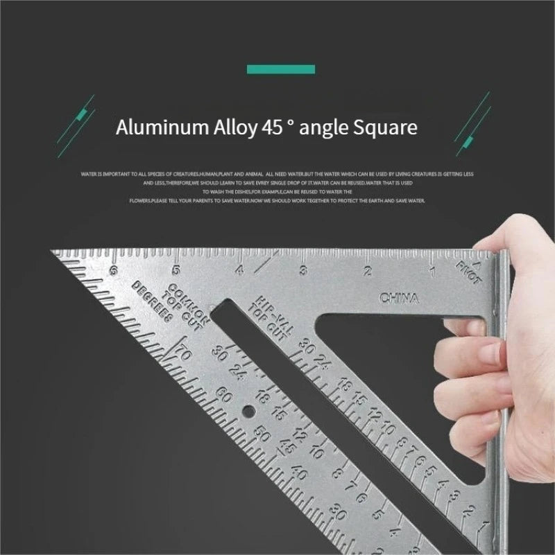 7 "Aluminum Alloy Triangle Ruler Precise Thickened Angle Ruler Aluminum Alloy Woodworking Measurement Woodworking Triangle Ruler